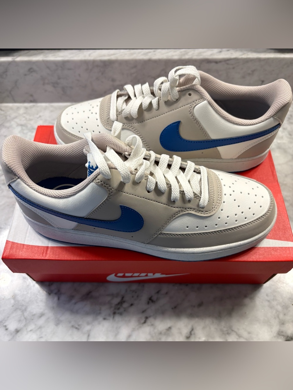 Nike Court Vision Lo P NBK Sail Brilliant Blue White Men’s Shoes 9.5 IM0459-103